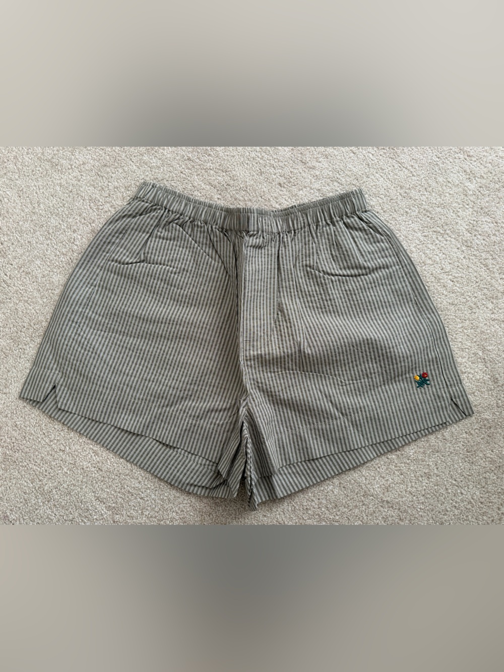 Aime Leon Dore Grey Striped Short - size M/ waist 28”